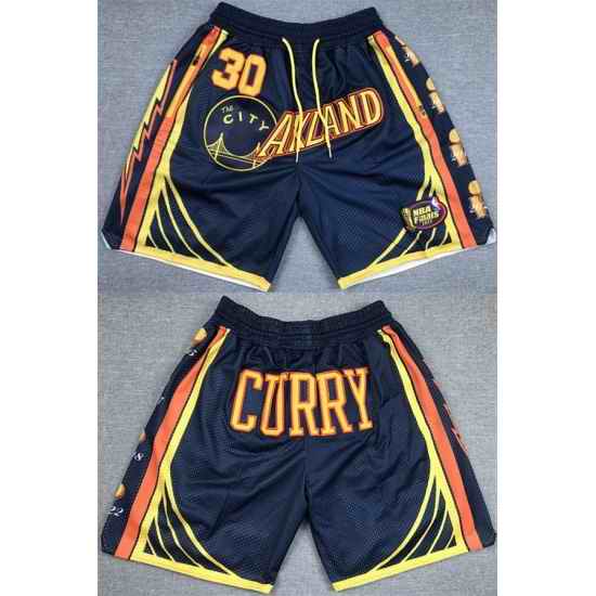 Men Golden State Warriors 30 Stephen Curry Navy Shorts 28Run Small 29